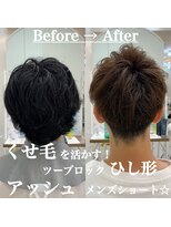 ロミーオム 本厚木(ROMMY. Homme)&nbsp;くせ毛を活かしたメンズヘア☆ひし形ツーブロック ROMMY.Homme