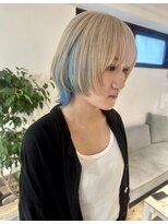 ザ オーダー(THE ORDER)&nbsp;水色カラーインナーカラーケアブリーチウルフカット