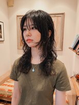 ヘアー テクニカ(hair Technica) ウルフレイヤーにルーズウエーブのパーマ