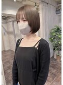 ヘーゼルベージュ大人ボブフェイスレイヤー20代