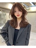 韓国ヘアーハッシュカットレイヤーカットグレージュブリーチ無し