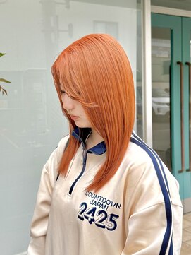 アロハナ 津店(ALOHANA) 10代20代に大人気！韓国風秋カラーオレンジミディアムレイヤー