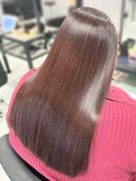 ハーシーバイアポロ 相模大野(HERSHE by apollo) x髪質改善/ホワイトグレージュ/レイヤーカット/チェリーブラウン