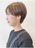 透明感ミルクティーベージュ/ショートレイヤー