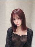 艶ワインレッド×タッセルミディ