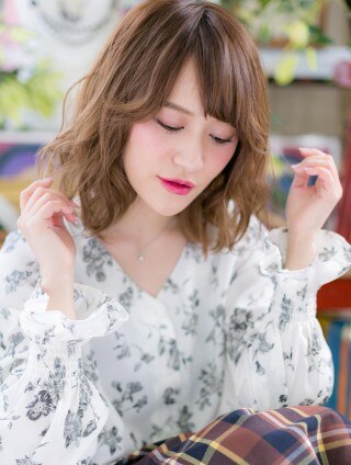 片耳ちゃん　プクプクほっぺ　アンティークベア　② ☆くせ毛風毛先パーマ耳かけ小顔フェミニンボブ20代30代40代☆6