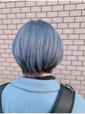 アッシュカラー　前髪　スカイブルーにしませんか？