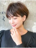 分け目なしスッキリショートヘア/ショートボブ/30代40代50代