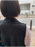 ナチュラルブラウン × パツっとボブ ---