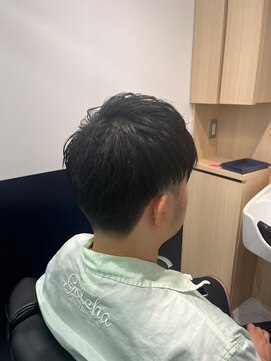 リバティシェアバーバー 銀座2nd(LIBERTY SHARE BARBER) ツーブロックマッシュセンターパートツイスパパーマ銀座<理容室>