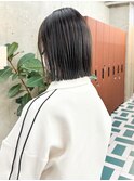 顎下1センチボブ×オリーブグレージュ