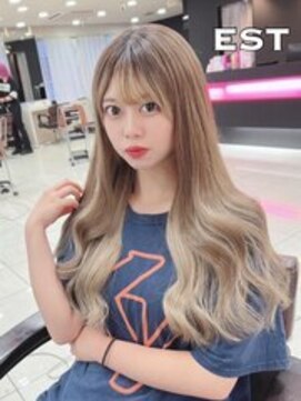エスト 大阪梅田(EST) レミー100%/53cm☆シールエクステ60枚+ブリーチカラー