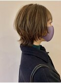 #コンパクトウルフ/10代/20代/30代/ベージュカラー/ウルフ