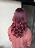 Aimee 町田　ワインレッド×ミックス巻き