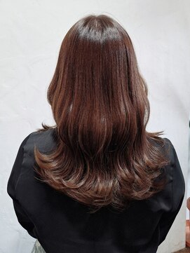 リコ 池袋東口店(Liko) オレンジブラウン 波巻き くびれ巻き ブリーチなしダブルカラー