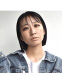 暗髪でもかわいい!ぷつっとボブ
