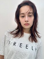 サンバレー(SUNVALLEY) 外国人風ミディアムレイヤーウルフカット赤味ブラウン