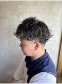 ツイストスパイラルパーマ×メッシュキャップハイライト