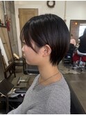ツヤ髪スタイルブルージュマッシュウルフイヤリングカラー