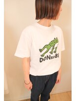 ニコ ヘアー(nico hair) ぱつっとボブにパラパラブリーチオレンジ