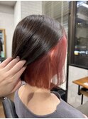 大人可愛い艶髪秋カラーオリーブグリーンくびれウルフレイヤー