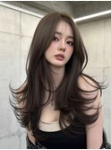 ミルクブラウン/ミルクティーベージュ/顔周りカット/前髪/韓国