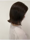 切りっぱなしボブ/オリーブカラー/AJトリートメント