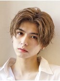 ツイスパセンターパート(刈り上げツーブロックハイトーンパーマ)