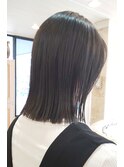 切りっぱしロブ☆透明感ありの暗髪カラー