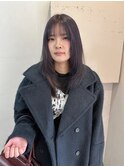 ロングレイヤー 顔周りウルフカット パープルグレージュ 横浜