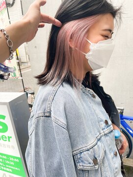 エミス バイ メルト 吉祥寺(emis by melt) 【堀惠】インナーカラーブリーチ吉祥寺20代30代40代ピンク