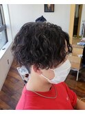 刈り上げマッシュ&ミックススパイラルパーマ