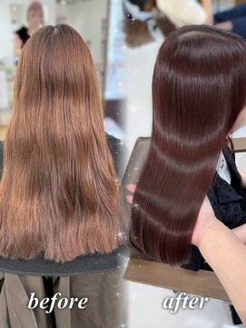 ハピネス 梅田茶屋町店(HAPPINESS) 韓国風/レイヤーカット/顔周り/顔まわり/髪質改善/ベージュ