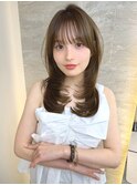 オリーブグレー/ボブ/顔周り/小顔/レイヤー/髪質改善/縮毛矯正