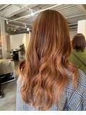 ワンホンレイヤーハニーベージュ×韓国風ロング