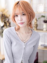 ENOAhair&spabyCOVERHAIR【ショート/白髪染め ぼかし/ヘッドスパ】【10/1開店(予定)】&nbsp;アプリコットベージュの軽やか外はねウルフ　/川口/30代/40代
