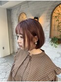 ミディアムボブ×ローライトカラー