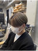 韓国風センターパートグレージュ