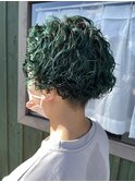 パーマ×グリーン