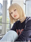 レイヤーカット/ハイトーンカラー/切りっぱなし/ロブ/センター北