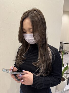 リオリス ヘア サロン(Rioris hair salon) 【石川諒】ロング/レイヤー/ホワイトベージュ/インナー/韓国風