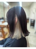 切りっぱなし×インナーカラー