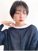 say.ホワイトグレージュミニウルフチェリーブラウン黒髪ショート