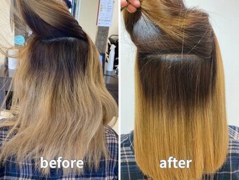 ヴォーチェ フォーヘアー(VOCE for hair)の写真/ブリーチしたハイダメージ毛も綺麗なストレートにする髪質改善”酸性縮毛矯正”乾かすだけでまとまる髪に☆