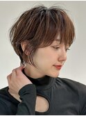 グランマッシュ/細めハイライト/ショート/白髪ぼかし/前髪/大宮