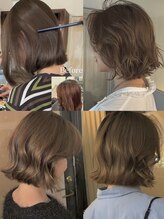 アンプラグド(unplugged) ブロンドベージュブリーチなしダブルカラーハイトーン透明感