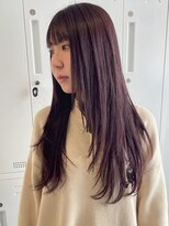ベルフェミンキルン(Belle femin kilun)&nbsp;カシスピンク ロングレイヤー 顔周りカット 20代 韓国風ヘア