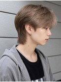 ハイトーンベージュマッシュウルフ