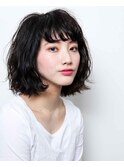 くせ毛風ミディアム▼LINEID@vey3047y