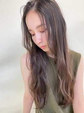 ルービック 難波(Rubik's) ブリーチなし暗髪透明感カラー/ゆるふわデジタルパーマ